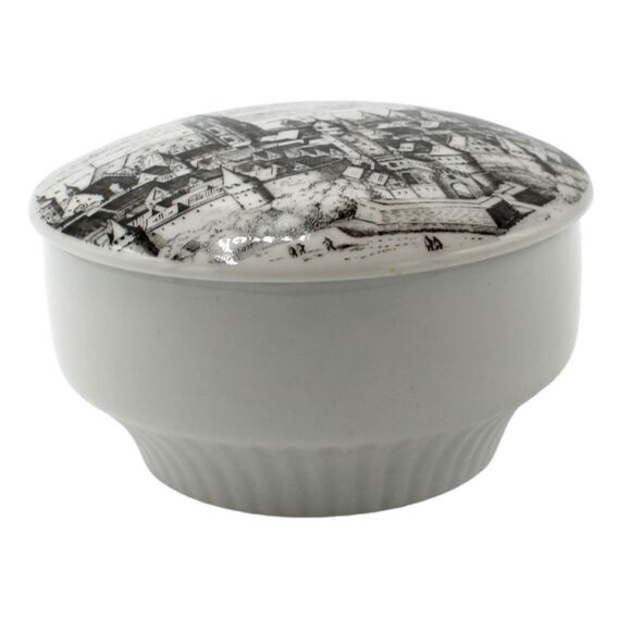 Vintage German Porcelain Trinket Box w/ Lid Altenkunstadt Nordlingen City Scene - Picture 3 of 5